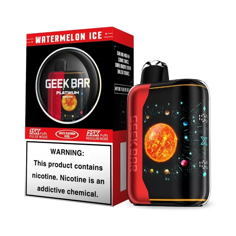 Geek Bar Pulse X 25K Platinum Edition Disposable Vape - Up to 25,000 (Regular Mode) / 15,000 (Pulse Mode); Matte platinum steel - Image 2