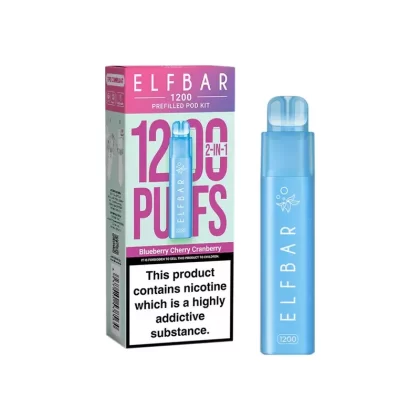 Elf Bar 1200 Blueberry Cherry Cranberry Prefilled Pod Vape - Nicotine Strength#20mg