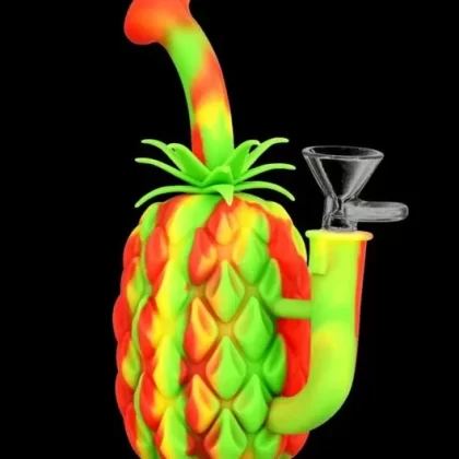The Pineapple Bong – Silicone Water Pipe with Glass Bowl