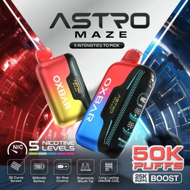 OXBAR Astro Maze 50K - Strawberry Cereal Donut Milk (BLK Series) - Image 3
