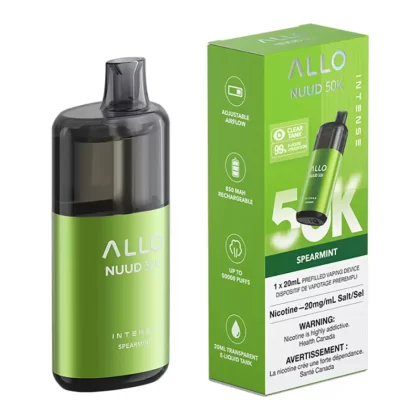 Allo Intense Nuud 50K Disposable Vape Device - Spearmint 20ml - 20mg/ml
