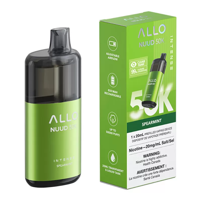 Allo Intense Nuud 50K Disposable Vape Device - Spearmint 20ml - 20mg/ml
