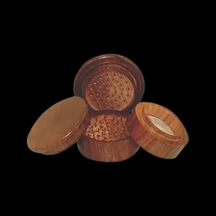 Round Rosewood 4-Piece Grinder - Ejuicewarehouse