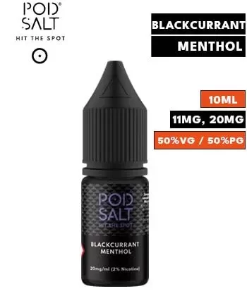 Blackcurrant Menthol Nic Salt E Liquid by Pod Salt Core - 20mg