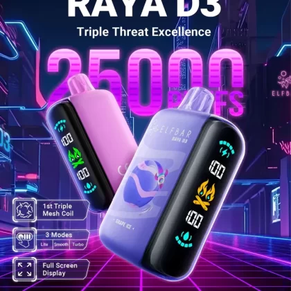 ELF BAR RAYA D3 25000 Puffs - Pineapple Kiwi Ice, Lemon Lime Ice