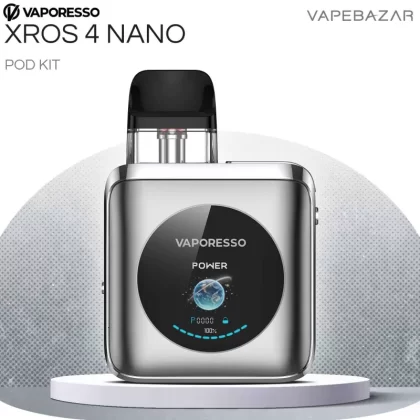 Vaporesso XROS 4 NANO – Titanium Silver - Pod Kit; 1350 mAh (D84475)