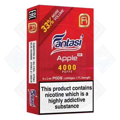 Fantasi NanoStix Pods- Apple Ice 4000puff 1.7%/ 4pack