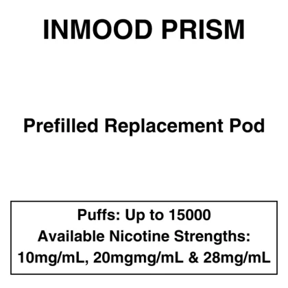 Inmood Prism – Prefilled Replacement Pod – Up to 15000 Puffs – 1 Pod - Vapeys Co Nz
