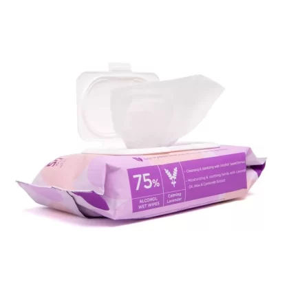 Tru & Gen | 75% Alcohol Wet Wipes | 50 Wipes – Calming Lavender