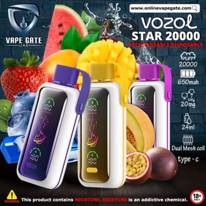 Vozol Star Rechargeable Disposable Vape (20,000 Puffs) - Mixed Berries / 50 mg