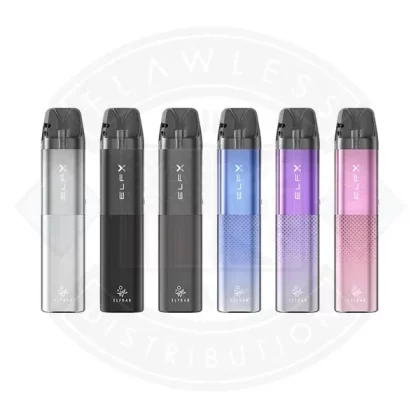 Elf Bar ELFX Open Vape Kit - Color#Black>Gray>Silver>Purple>Blue>Pink
