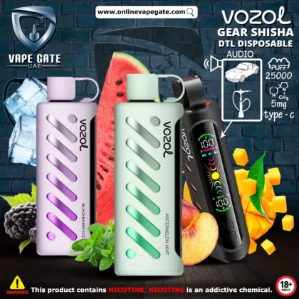 Vozol Gear Shisha DTL DISPOSABLE POD (25,00 PUFFS) - 5 mg / Lemon Mint