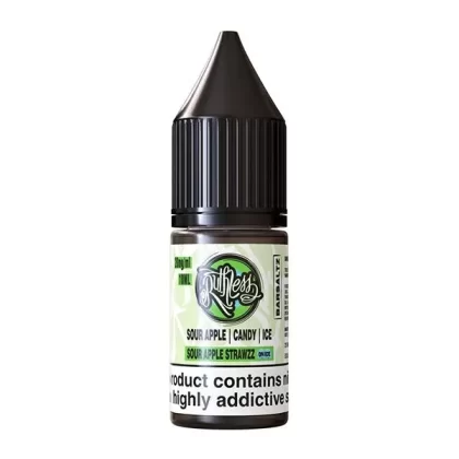 RUTHLESS BAR SALTZ SOUR APPLE STRAWZZ ON ICE 10ML NIC SALT E-LIQUID