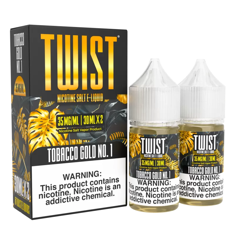 TWIST Nicotine Salt E-Liquid - Tobacco Gold No.1 - 60ML E-Liquid (Twin 30ML Pack) - 50MG