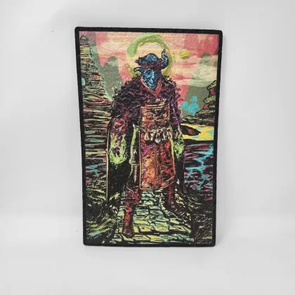 VGoodiEZ Crohnabist Designed- Series 2, Slide #4 “Zen Temple Guardian” (7×11) Mat by Moodmats