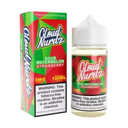 Sour Watermelon Strawberry by Cloud Nurdz 100ml - Vape Product, Vape Product