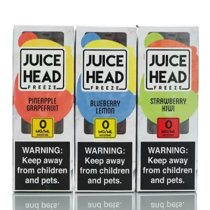 Juice Head Freeze E-Liquid - No Nicotine Vape Juice - 100ml - Strawberry Kiwi Freeze