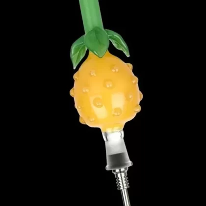 Perky Pineapple Glass Honey Straw with Titanium Tip - Vape Store
