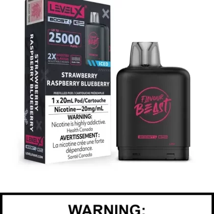 Strawberry Raspberry Blueberry Iced Flavour Beast Level X Boost G2 Pods