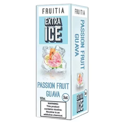 Passion Fruit Guava E-Liquid by Fruitia Extra Ice - Size#100ml~Nicotine#0MG>6MG