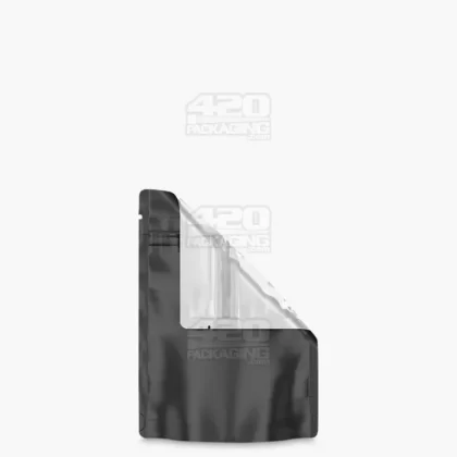 Tamper Evident | Matte Black Vista Mylar Bags | 3.62in x 5in – 3.5g – 1000 Count