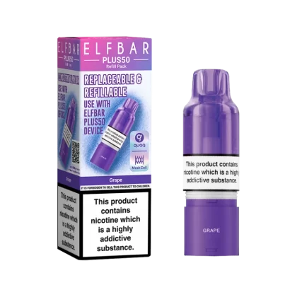 Grape ElfBar Plus 50 Refill Pack - 20mg - Vape Product