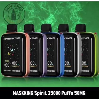 MASKKING Spirit 25000 Puffs 50MG Nicotine - Blue Berry Ice, Bubble Gum; Vape Product, BOX OF 10 PCS (723E6E)