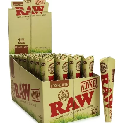 RAW Pre Rolled – Organic Hemp 1¼ Cones – 6/pack