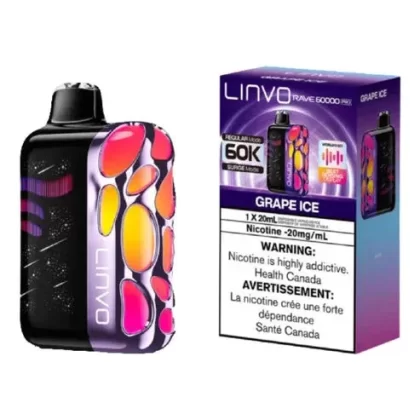 Linvo Rave 60K Disposable Vape – 20 ML – Grape Ice - Eliquidsupply