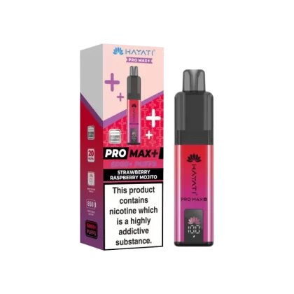 Hayati Pro Max Plus 6000 Puffs Strawberry Raspberry Mojito - 20mg
