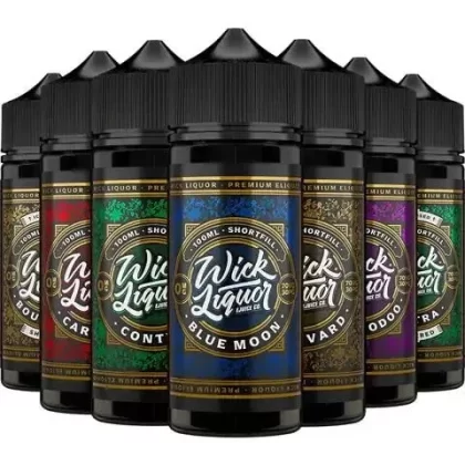 Wick Liquor 100ml Shortfill Juice Range - Flavour#Ardour>Ardour Shattered>Boulevard>Boulevard Shattered>Banshee>Blue Moon>Carnival>Castaway>Castaway Shattered>Contra>Contra Shattered>Deja Vo