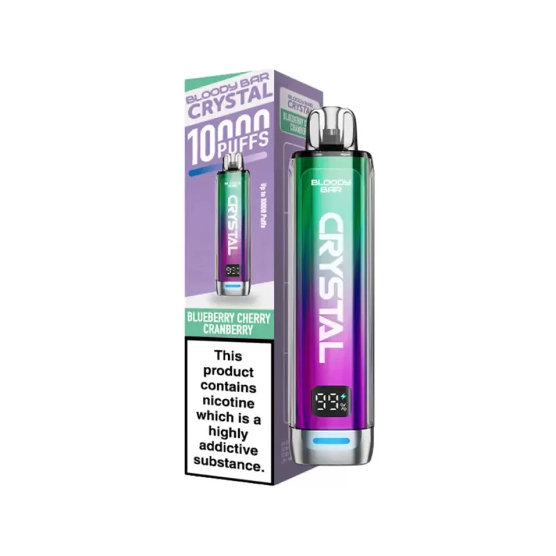 Bloody Bar Crystal 10000 Disposable Vape Kit Pack of 5 - Strawberry Raspberry Cherry Ice pack of 5 - Image 3