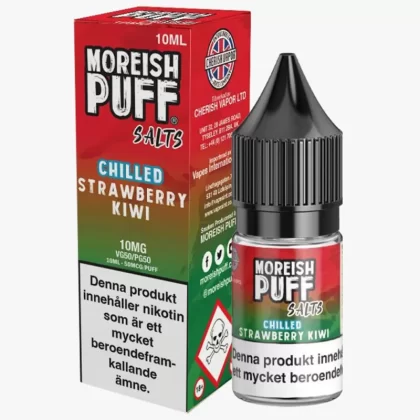 Moreish Puff – Strawberry & Kiwi Nicosalt 10mg 10ml – vape juice med nikotin - Moreish Puff / Yes / 10mg / 10ml / 50/50