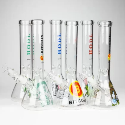 14″ Crypto Beaker Glass water Bong – Diamond