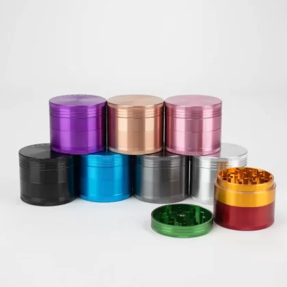 XTREME – 4 Parts Aluminum Herb Grinder - Option1#Black>Light Blue>Grey>Pink>Purple>Rasta>Rose Gold>Silver (6196E8)