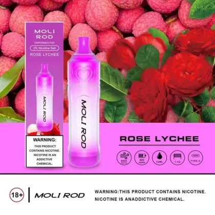 Original Moli Rod Rechargeable Disposable Vape Device with RGB LED Lights Glowing Flashing 6000 puffs 600mah ( )