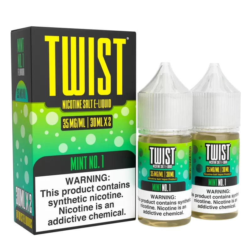 TWIST Nicotine Salt E-Liquid - Mint No.1 - 60ML E-Liquid (Twin 30ML Pack)