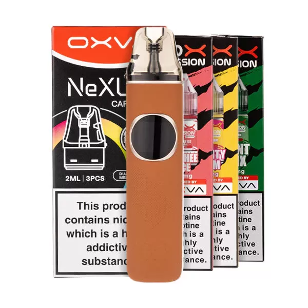 OXVA NeXlim 2 Pod Kit Bundle - Mocha Brown Leather / 0.6ohm - Image 3