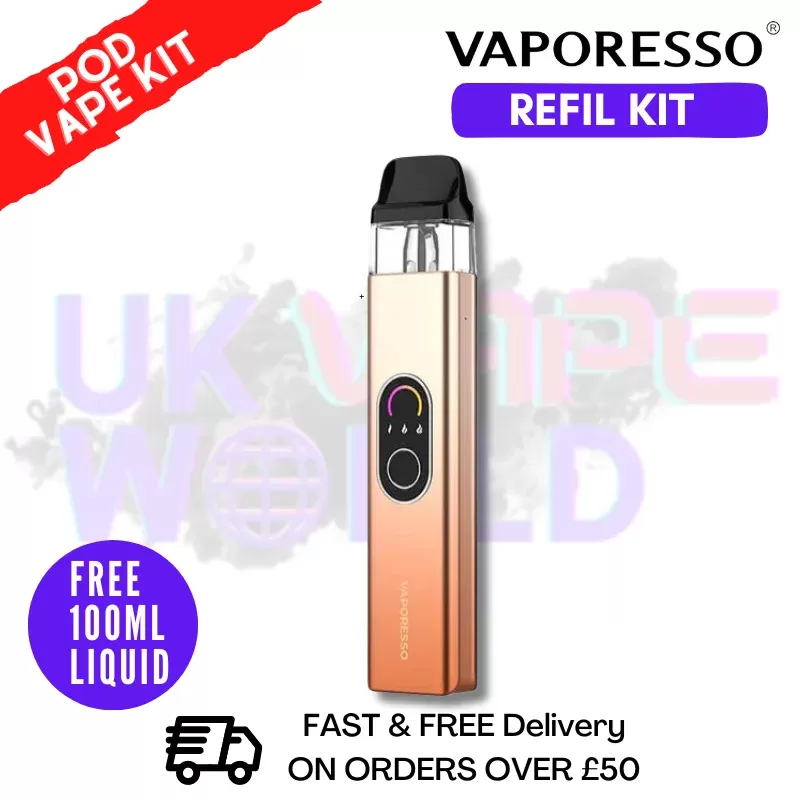 Champagne Gold Vaporesso Xros 4 Pod Vape Kit + Free 100ML Eliquid
