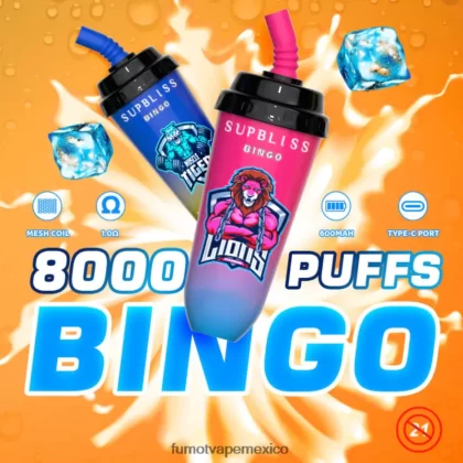Fumot Supbliss Bingo Dispositivo de vapeo desechable 8000 de 16 ml (1 pieza) Fruta mezclada H0XPTX403 Fumot Sabores - Fumotvapemexico