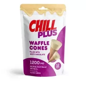 D8, THCP Waffle Cones – 100mg – White Chocolate – Chill Plus