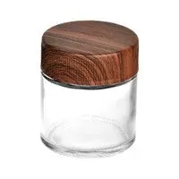 Glass Wooden Stash Jar