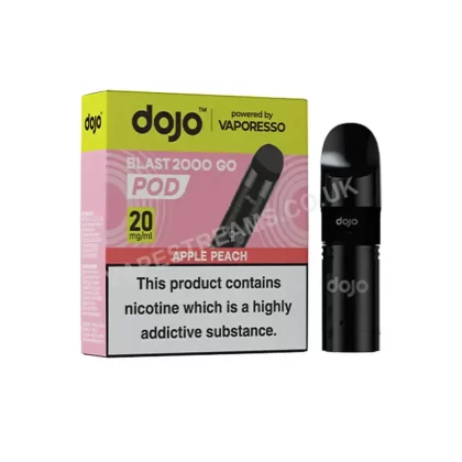 Dojo Blast 2000 Go Apple Peach Prefilled Pod - 2ml + 2ml; Vape Product; Vape Product
