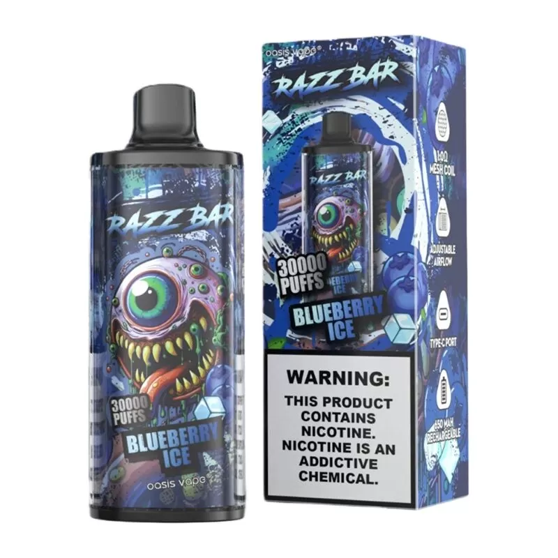 Razz Bar 30000 30K Puffs Disposable Vape | Long Lasting Rechargeable Vape with Adjustable Airflow - Vapeq10 - Image 3