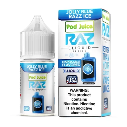 Pod Juice X RAZ Salt - Jolly Blue Razz Ice- 30ML E-Liquid - 20MG