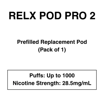 RELX Pod Pro (Essential/Infinity)- Prefilled Replacement Pod – 28.5mg/mL – 1 Pod