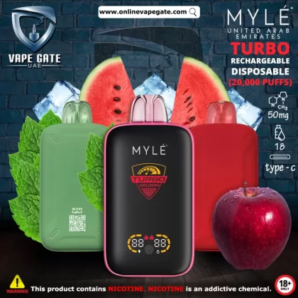 Myle Turbo Rechargeable Disposable Vape (20,000 Puffs) - Cuban Tobacco / 50 mg
