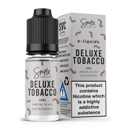 Deluxe Tobacco E-Liquid by Simple Essentials - Nicotine Strength#3mg>6mg>12mg