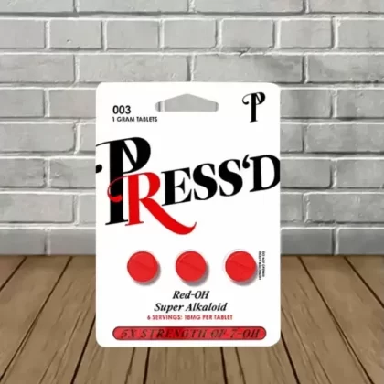 Press’d Red OH Super Alkaloid 5X 7OH Tablets 3ct - quantity#Single 3 Pill Blister Pack>25 x 3ct Blister Packs (CASE)
