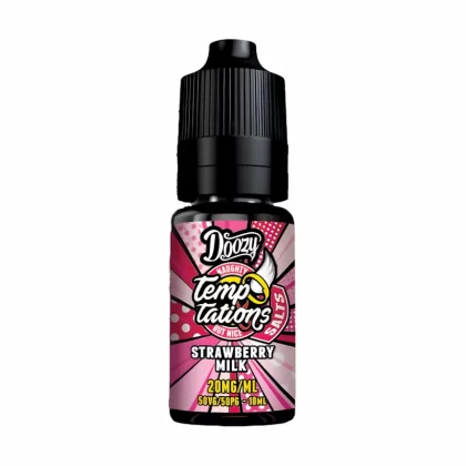 Doozy Temptations Strawberry Milk Nic Salt Vape Juice - 10 Pack - Strength